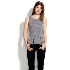 Madewell Sleeveless Sweatshirt Peplum Top